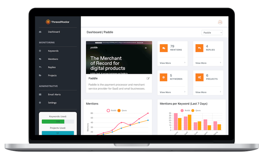 ThreadRadar Dashboard
